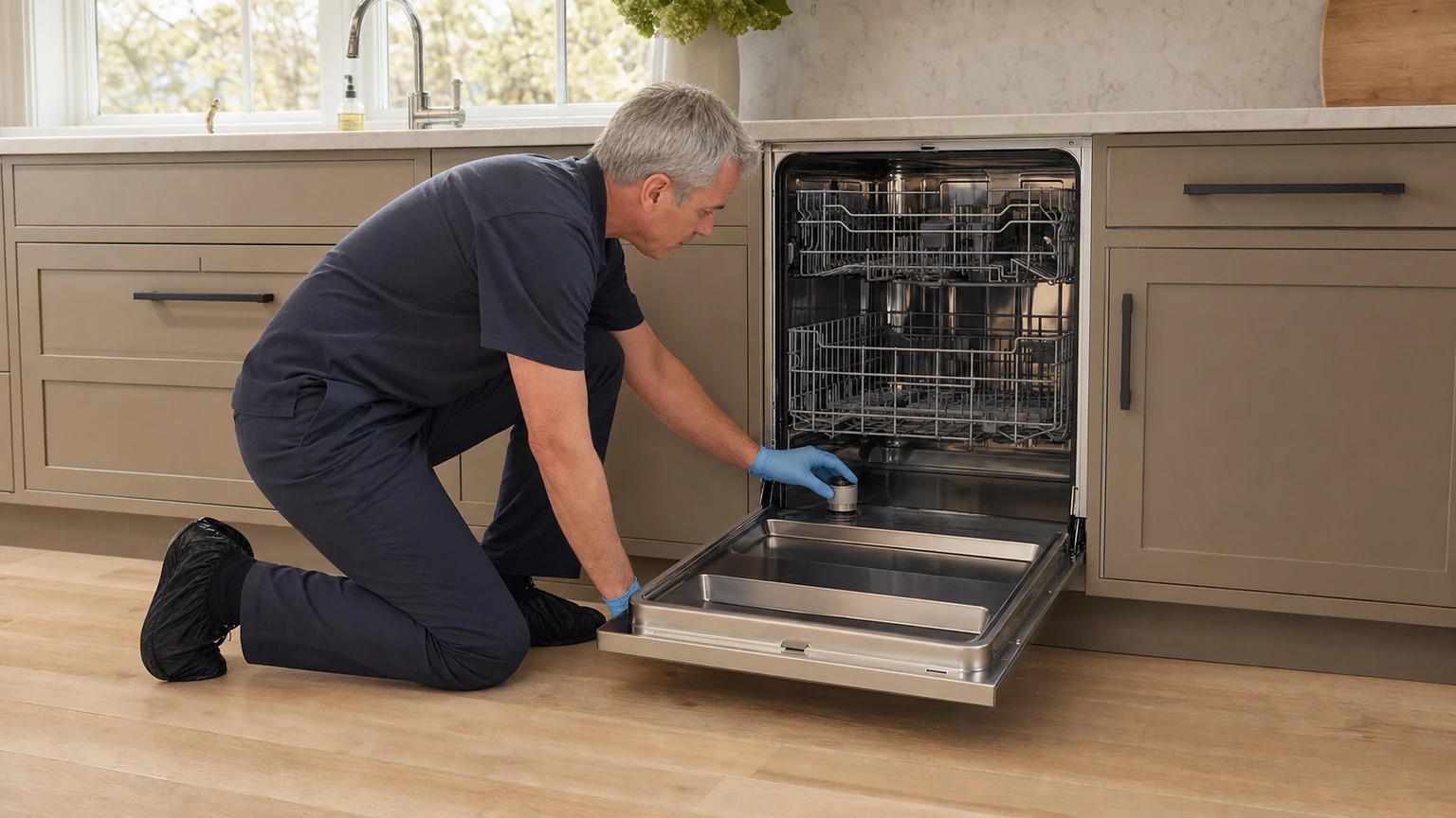 Panel-ready dishwasher diagnostic visit in Darien